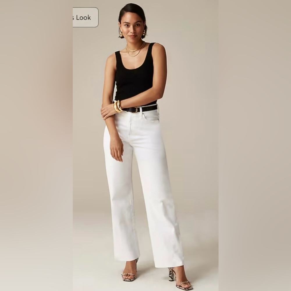 J. Crew Slim Wide Leg Jean in White - Picture 2 of 11